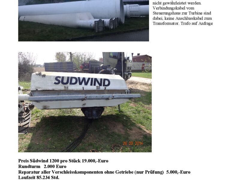 Südwind, Tacke, Vestas, Kano, for sale